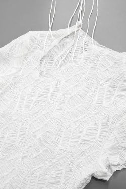 Wrinkled Lace Up Mini Dress