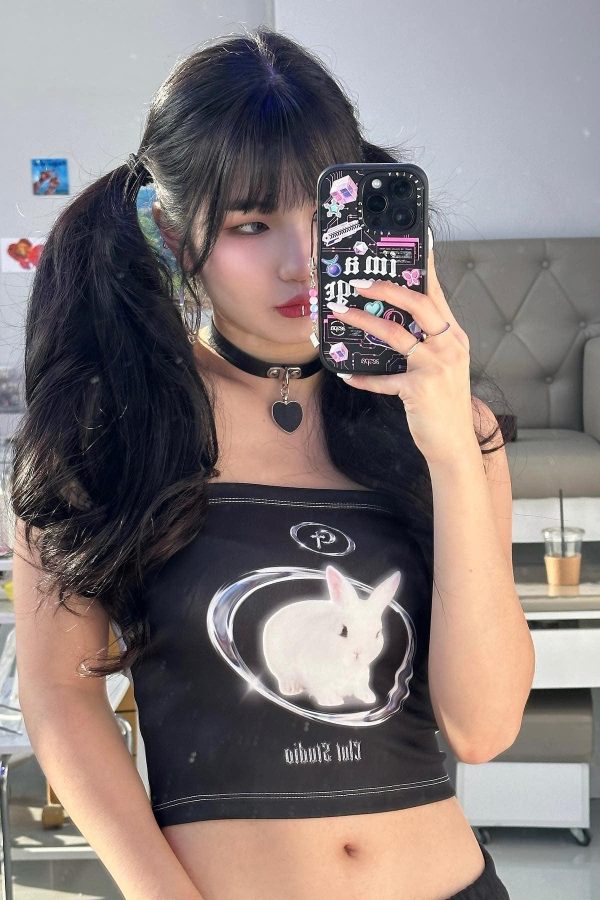 Y2K Bat Rabbit Tube Top