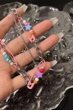 Y2K Beaded Pin Necklace