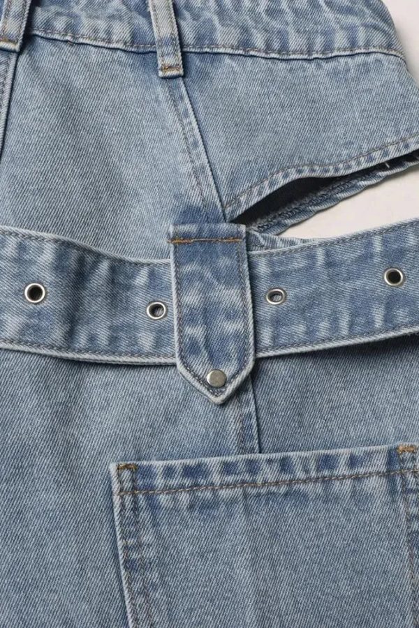 Y2K Belted Cut Out Jeans