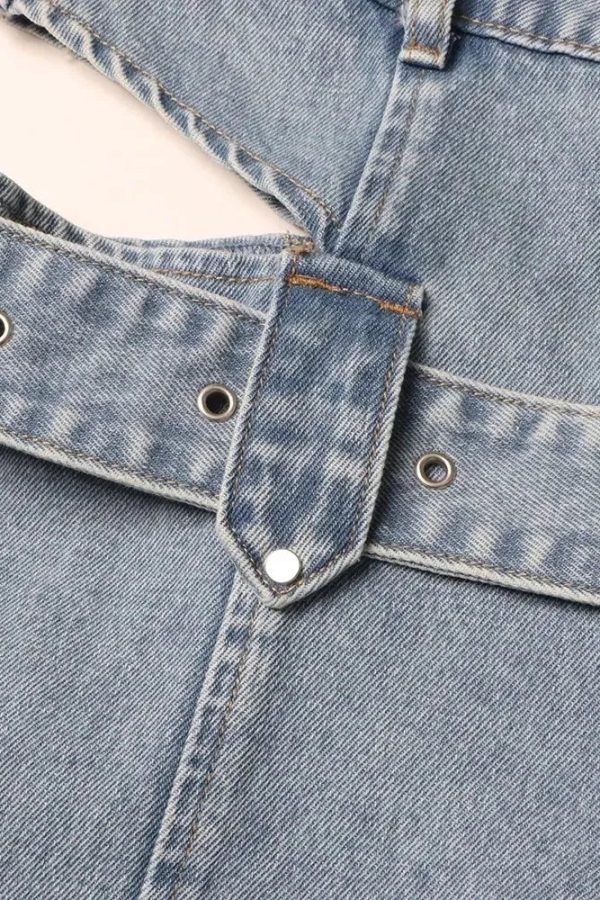 Y2K Belted Cut Out Jeans