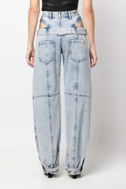 Y2K Belted Cut Out Jeans