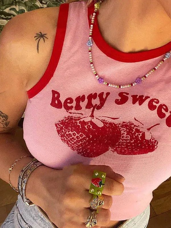 Y2K Berry Sweet Crop Top