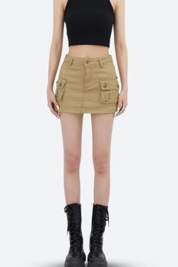 Y2K Cargo Denim Mini Skirt