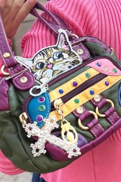 Y2K Cat Embroidered Bag