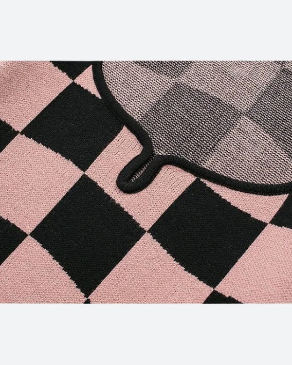 Y2K Checkered Square Neck Top