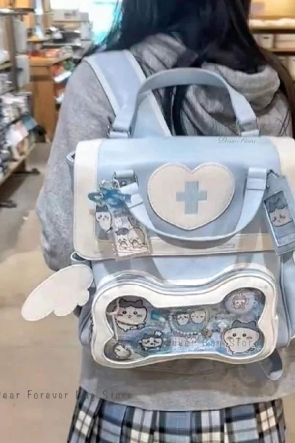 Y2K Clear Ita Backpack Kawaii Lolita Transparent Doll Display Bag