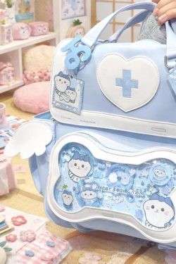 Y2K Clear Ita Backpack Kawaii Lolita Transparent Doll Display Bag