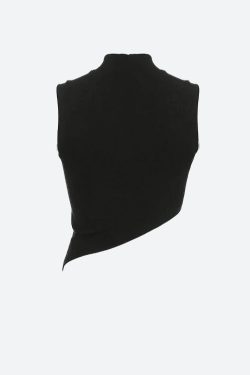 Y2K Corduroy Asymmetric Crop Top