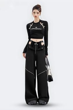 Y2K Cut Out Waist Pants