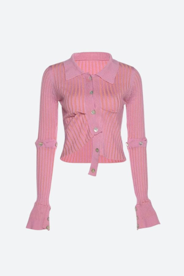 Y2K Detachable Sleeves Crop Cardigan