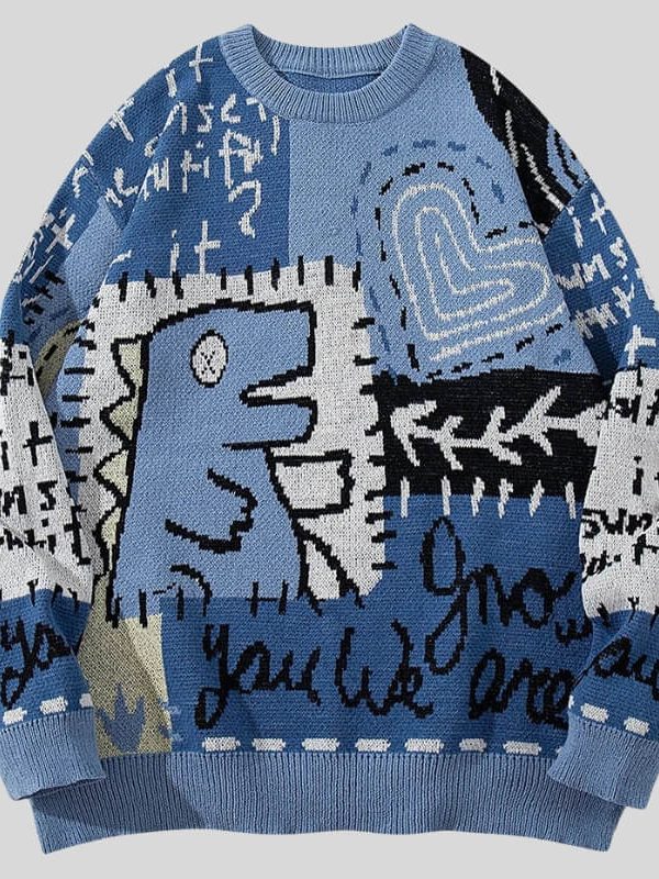 Y2K Dinosaur Sweater