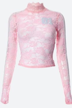 Y2K Embroidered Lace Top