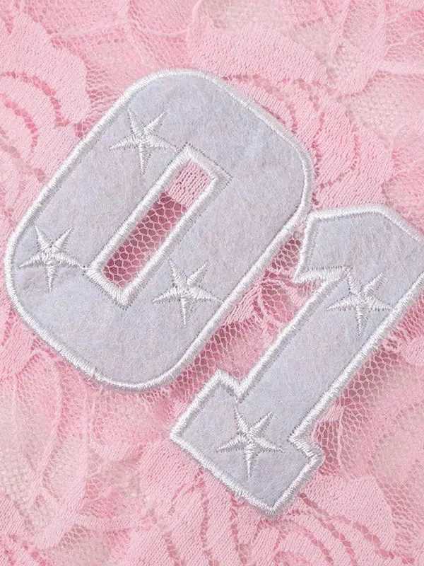 Y2K Embroidered Lace Top