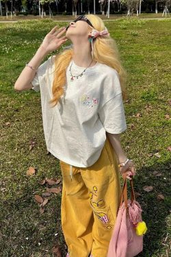 Y2K Embroidered Wide Leg Pants