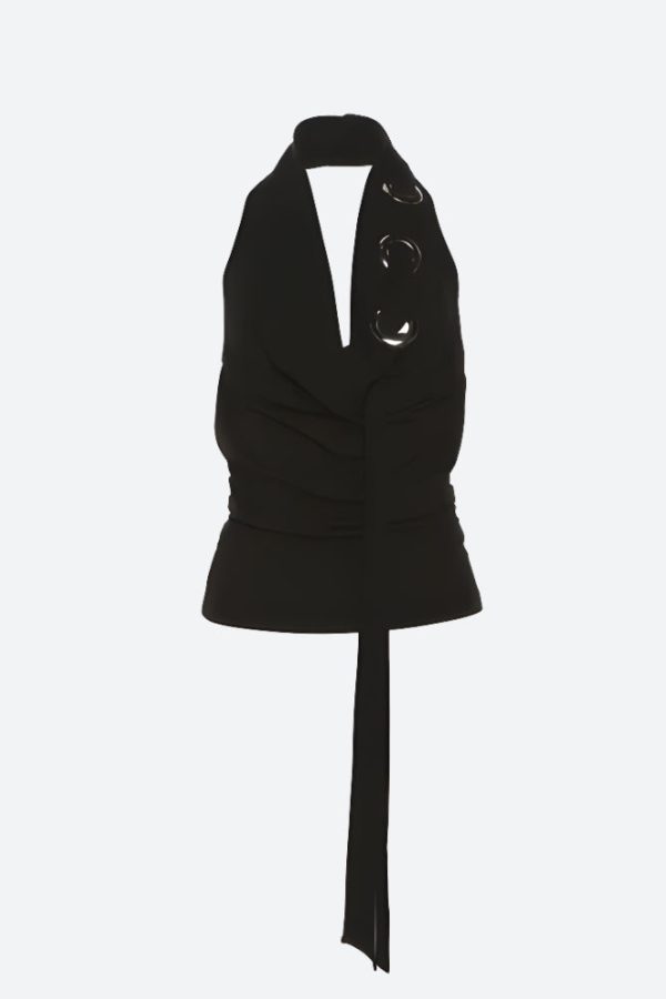 Y2K Eyelets Halter Neck Top