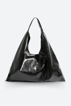 Y2K Faux Patent Leather Hobo Bag