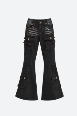 Y2K Flared Cargo Jeans