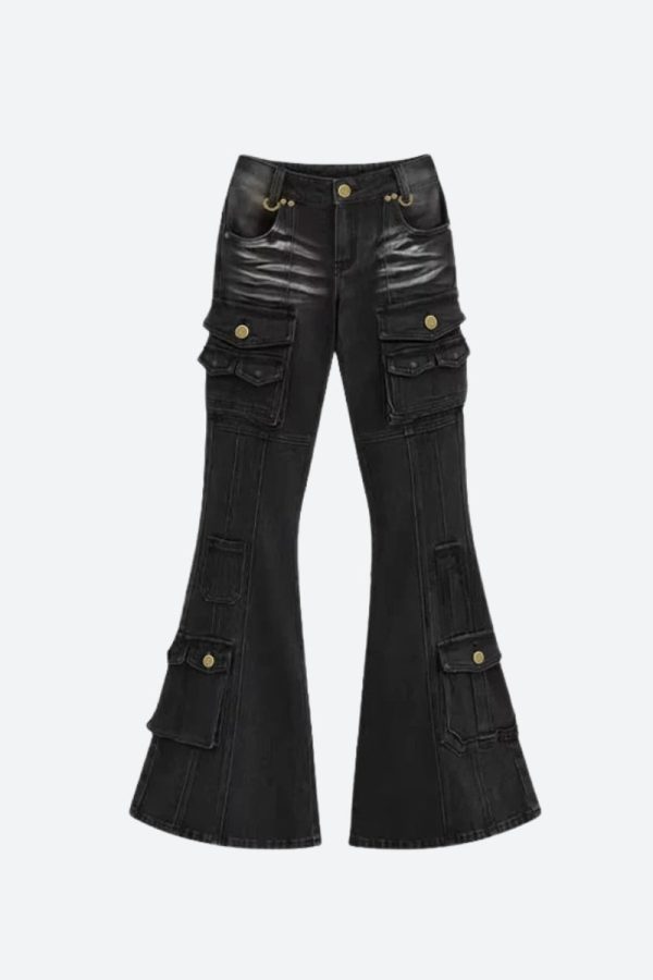 Y2K Flared Cargo Jeans