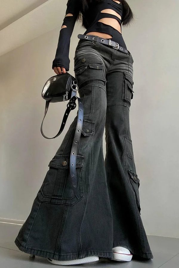 Y2K Flared Cargo Jeans