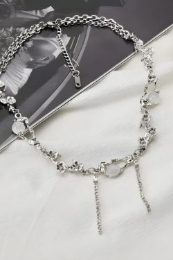 Y2K Flowers Beaded Chain Necklace