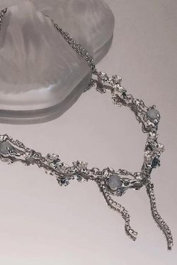 Y2K Flowers Beaded Chain Necklace