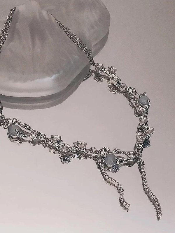 Y2K Flowers Beaded Chain Necklace