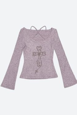 Y2K Golden Cross Top