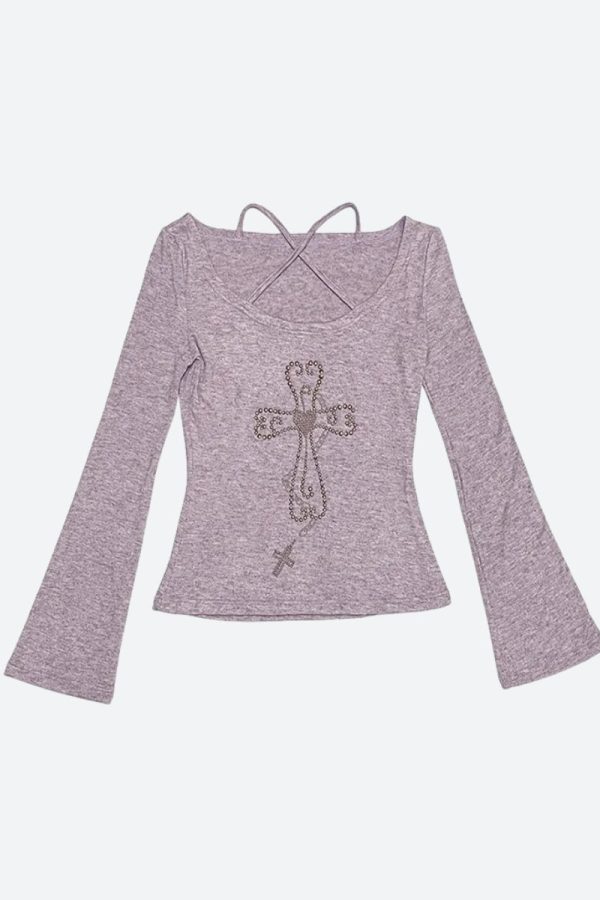 Y2K Golden Cross Top