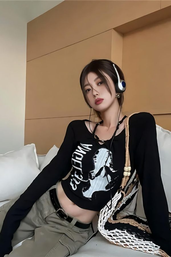 Y2K Grunge Angel 333 Top