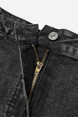 Y2K Grunge Denim Top & Skirt Two Piece Set