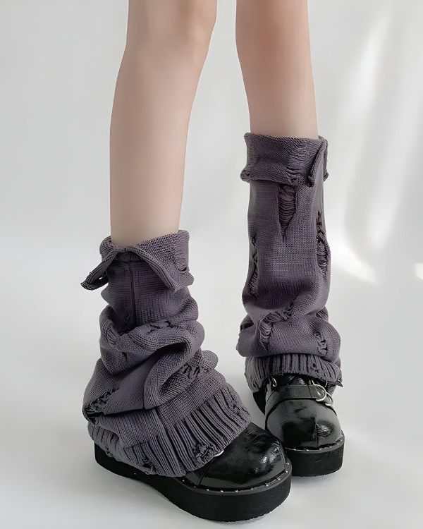 Y2K Grunge Knitted Leg Warmers