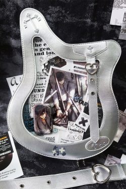 Y2K Guitar and Bass-Shaped Ita Bag with Pin Display Design