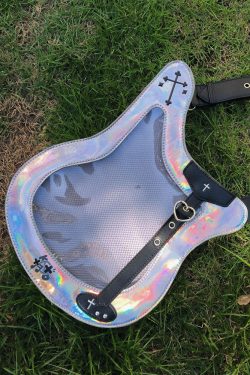 Y2K Guitar and Bass-Shaped Ita Bag with Pin Display Design