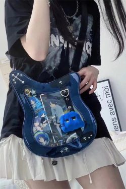 Y2K Guitar and Bass-Shaped Ita Bag with Pin Display Design