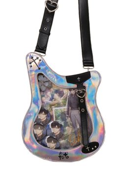 Y2K Guitar and Bass-Shaped Ita Bag with Pin Display Design