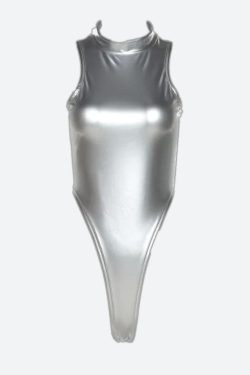 Y2K High Neck Zip-Up Bodysuit