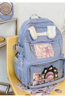 Y2K Ita Backpack: Transparent Display, Kawaii School Bag
