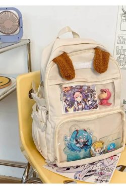 Y2K Ita Backpack: Transparent Display, Kawaii School Bag