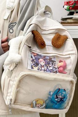 Y2K Ita Backpack: Transparent Display, Kawaii School Bag