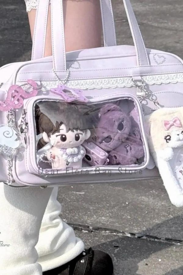 Y2K Ita Bag | PU Leather Display Backpack, Crossbody