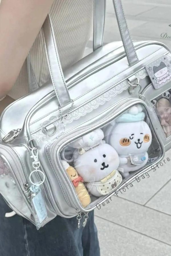 Y2K Ita Bag | PU Leather Display Backpack, Crossbody