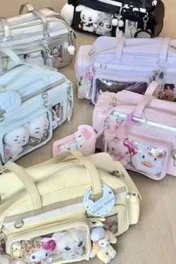 Y2K Ita Bag | PU Leather Display Backpack, Crossbody