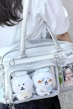 Y2K Ita Bag | PU Leather Display Backpack, Crossbody