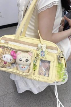 Y2K Ita Bag | PU Leather Display Backpack, Crossbody
