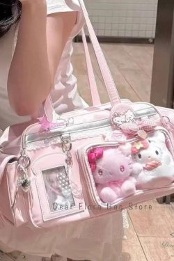 Y2K Ita Bag | PU Leather Display Backpack, Crossbody