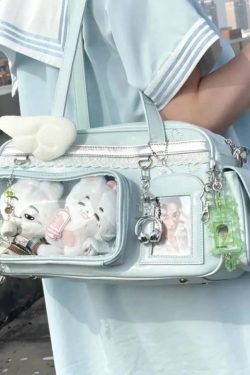 Y2K Ita Bag | PU Leather Display Backpack, Crossbody