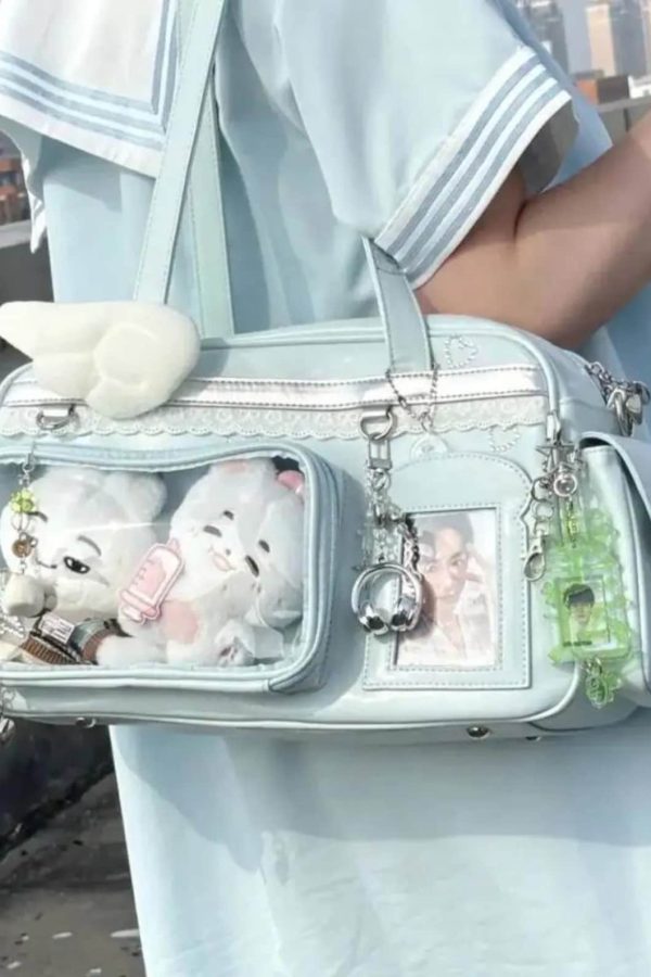 Y2K Ita Bag | PU Leather Display Backpack, Crossbody