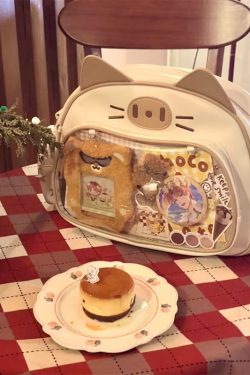 Y2K Japan Silver Cat Pin Backpack