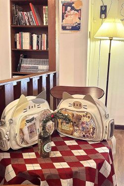 Y2K Japan Silver Cat Pin Backpack